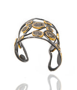 Ara Silver Coin Replica and 24kt Gold Wide Cuff
