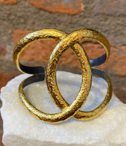 Ara 24kt Gold Double Circle Cuff