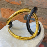 Ara 24kt Gold and Oxidized Sterling Silver Double Circle Cuff