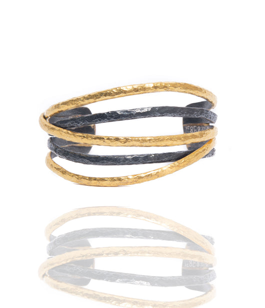 Ara 24kt Gold and Oxidized Sterling Silver Cuff