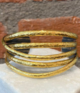 Ara 24kt Gold and Oxidized Silver Cuff