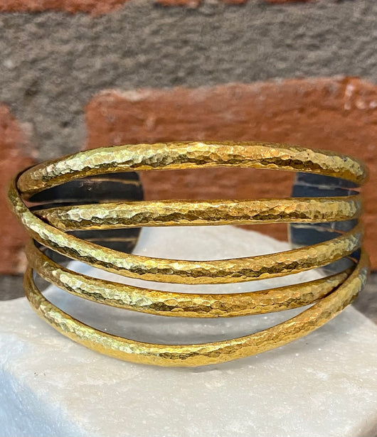 Ara 24kt Gold and Oxidized Silver Cuff