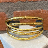 Ara 24kt Gold and Oxidized Silver Cuff