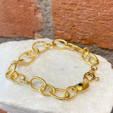 Ara 24kt Gold Link Bracelet with Black Diamond Detail