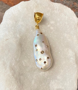Ara Pearl and Diamond Pendant
