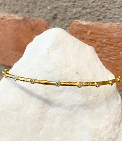 Ara 24k Gold and Diamond Bangle
