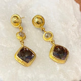 Ara Brown and Champagne Diamond Dangle Earrings