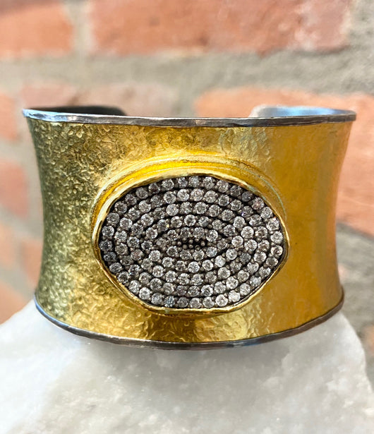 Ara Pave Diamond and Mixed Metal Cuff