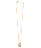 Ara Pave Diamond and 24kt Gold Oval Necklace