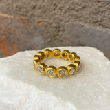 Ara Brilliant Cut Diamond and 24kt Gold Eternity Band