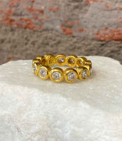 Ara Brilliant Cut Diamond and 24kt Gold Eternity Band