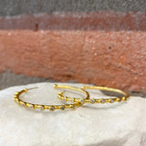 Ara 24kt Gold and Diamond 1 1/2" Hoop Earrings
