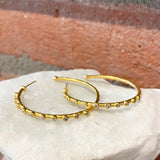 Ara 24kt Gold and Diamond 1 3/4" Hoop Earrings