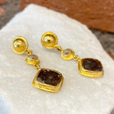 Ara Brown and Champagne Diamond Dangle Earrings