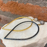 Ara 24kt Gold and Oxidized Silver Pear Dangle Earrings