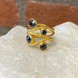 Ara Black Diamond and 24kt Gold Swirl Ring
