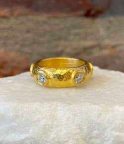 Ara Diamond and 24kt Gold Eternity Band