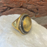 Ara Ottoman Gold Coin and Diamond Statement Ring