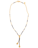 Ara Black Diamond and 24kt Gold Lariat Necklace