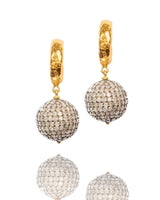 Ara Pave Diamond Ball Dangle Earrings