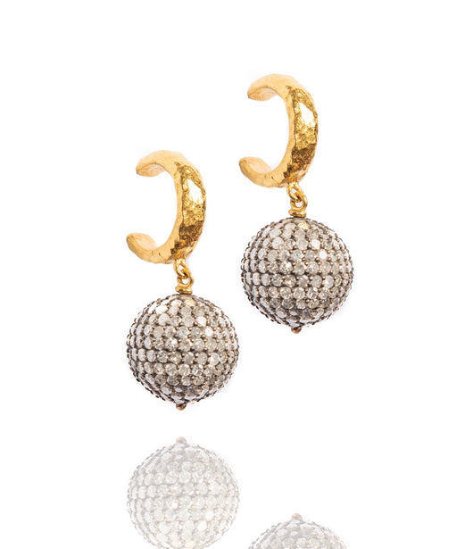 Ara Pave Diamond Ball Dangle Earrings