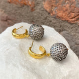 Ara Pave Diamond Ball Dangle Earrings