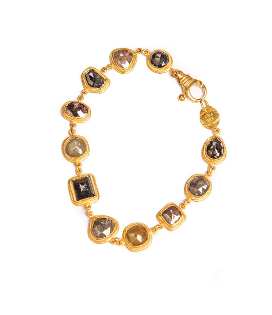 Ara Raw Diamond and 24kt Gold Bracelet