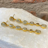 Ara Raw Diamond and 24kt Gold Dangle Earrings