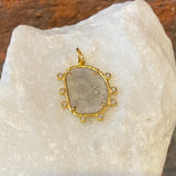 Ara Diamond Slice and 24kt Gold Pendant