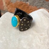 Ara Turquoise and Diamond Asymmetrical Ring