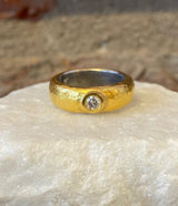 Ara Diamond Center Stone and 24kt Gold Eternity Band