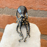 Ara 24kt Gold, Oxidized Silver and Diamond Octopus Ring