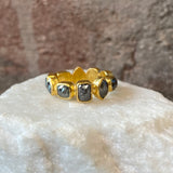 Ara Grey Raw Diamond and 24kt Gold Eternity Band