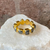 Ara Grey Raw Diamond and 24kt Gold Eternity Band