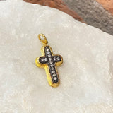 Ara 24kt Gold and Diamond Cross Pendant