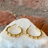 Ara 24kt Gold and White Diamond 3/4" Hoop Earrings