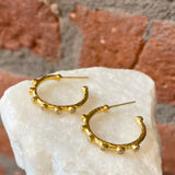 Ara 24kt Gold and White Diamond 3/4" Hoop Earrings