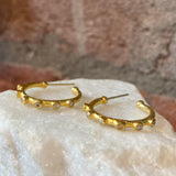 Ara 24kt Gold and White Diamond 3/4" Hoop Earrings