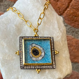 Ara Evil Eye Micro Mosaic Pendant Necklace