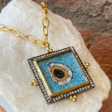 Ara Evil Eye Micro Mosaic Pendant Necklace