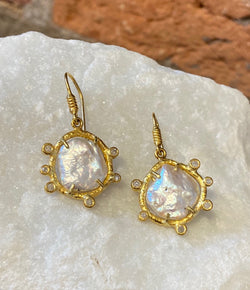 Ara Pearl and 24kt Gold Drop Earrings
