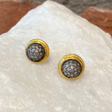 Ara Pave Diamond and 24kt Gold Post Earrings