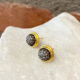 Ara Pave Diamond and 24kt Gold Post Earrings