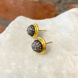 Ara Pave Diamond and 24kt Gold Post Earrings
