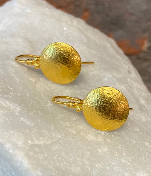 Ara 24kt Gold Extra Small Disc Earrings