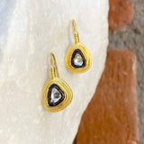 Ara White Sapphire and 24kt Gold Tear Drop Earrings