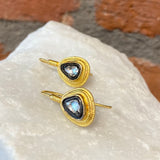Ara White Sapphire and 24kt Gold Tear Drop Earrings