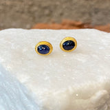 Ara Blue Sapphire and 24kt Gold Post Earrings