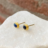 Ara Blue Sapphire and 24kt Gold Post Earrings