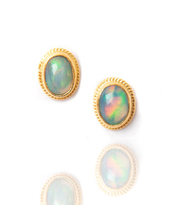 Ara Ethiopian Opal and 24kt Gold Post Earrings